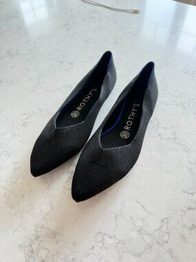 NEW Rothy’s The Point II Flats | Black | Washable | Size 7.5 | With Bag
